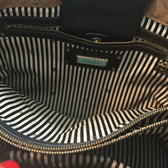 L.A.M.B. Black and Tan Tote with Quilted Design - Picture 4 of 5